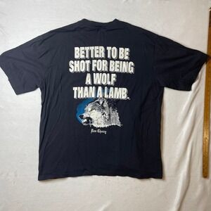 Vintage Don Cherry Wolf T Shirt Single Stitch Mens XL Hockey Black‎